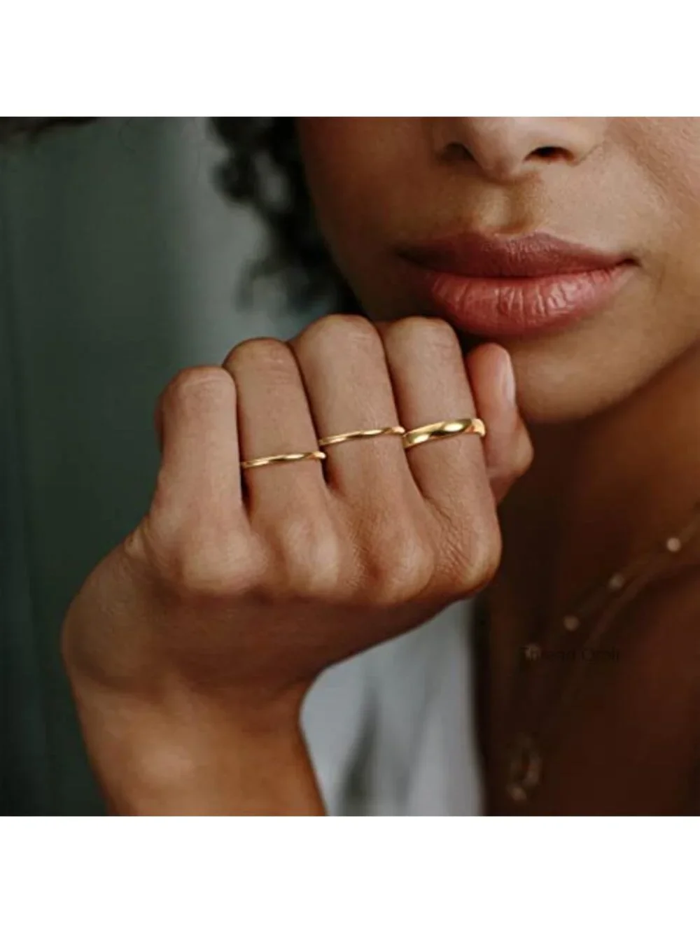 14K Gold Filled Stacking Rings Set, Dainty Thin Band Comfort Fit